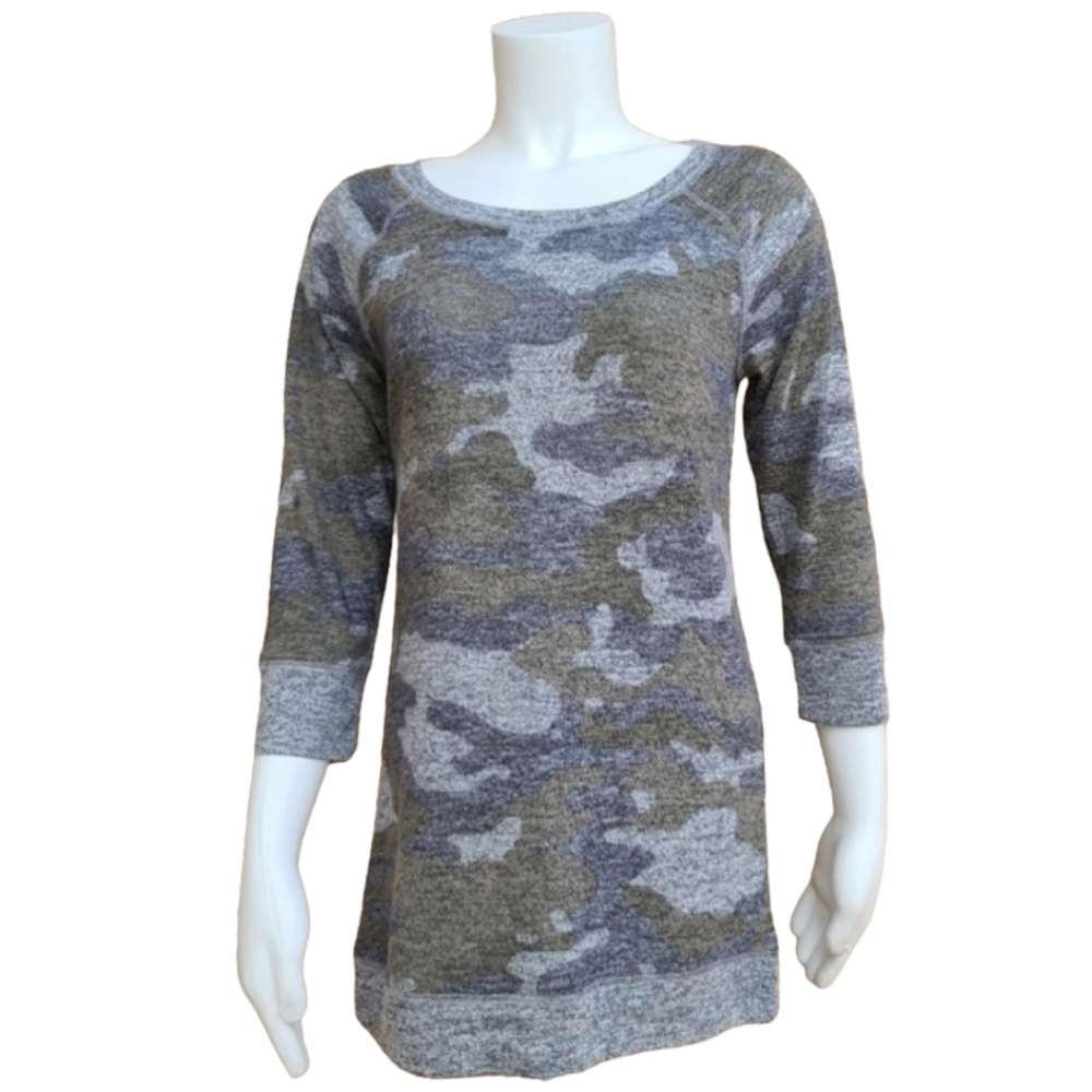 NO BOUNDARIES Camo Raglan Shirt S 3/4 Sleeve Tunic Top Small SUPER SOFT - Picture 8 of 14